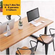 Rustic Industrial Solid Wood Dining Table / Desk / Work Table - Chunky Timber / Steel Legs (Square Legs) - 1.5m (150cm) / 1.8m (180cm) / 2m(200cm) c/w Black Square Box Legs x 2 4-8 Persons - WAVEY LIVE EDGE Rustic Industrial Solid Wood Dining Table / Desk / Work Table - Chunky Timber / Steel Legs (Square Legs) - 1.5m (150cm) / 1.8m (180cm) / 2m(200cm) c/w Black Square Box Legs x 2 4-8 Persons - WAVEY LIVE EDGE